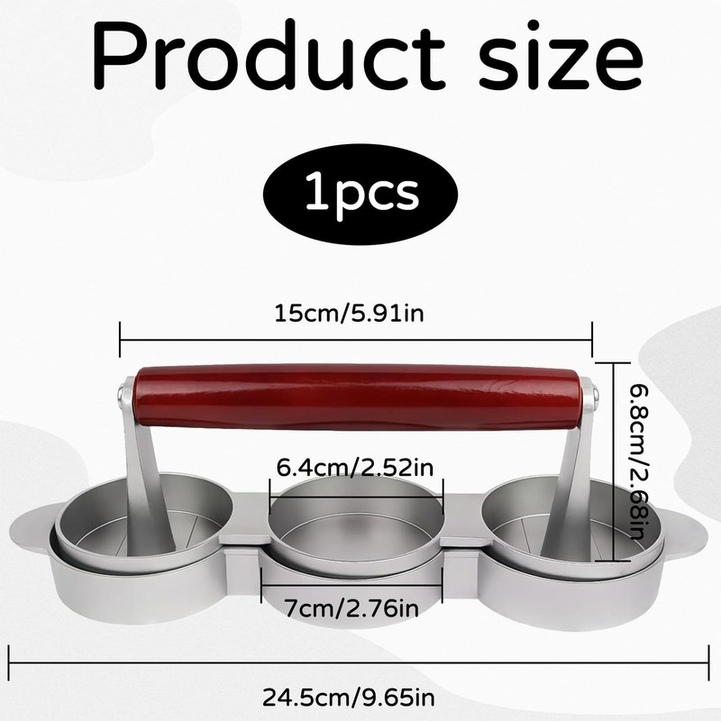 Mini Burger Press,Sausage Patty Press,Slider Burger Press to Make 3 Patties A... gallery