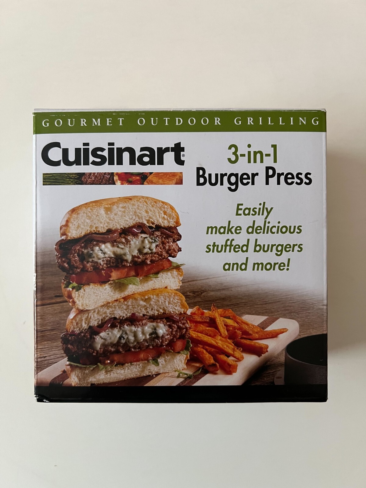 CUISINART 3 IN 1 BURGER PRESS * PATTY MAKER SLIDERS * Open Box Never Used gallery