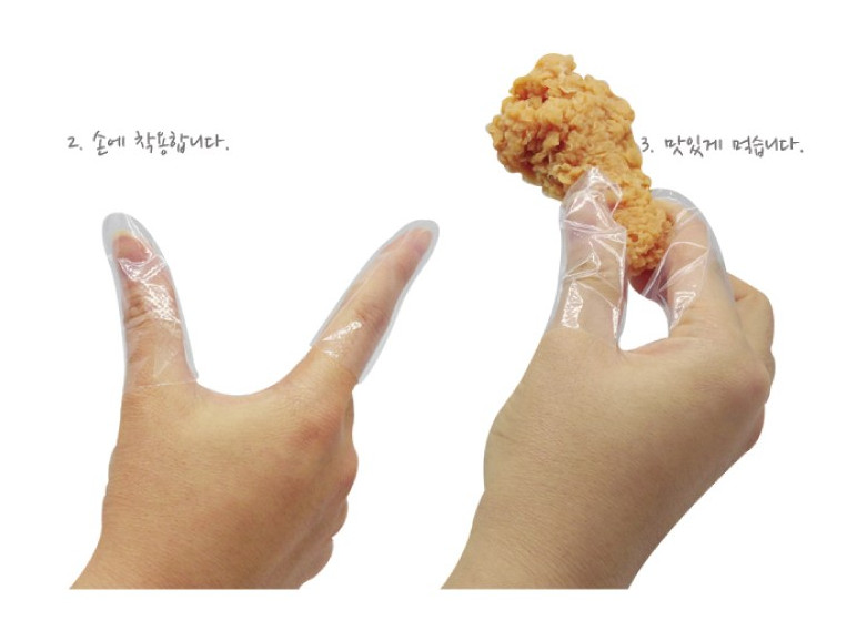 Finger Nap Sanitary Disposable Clear Glove Hamburger Donut Pizza Chicken 1000pcs gallery