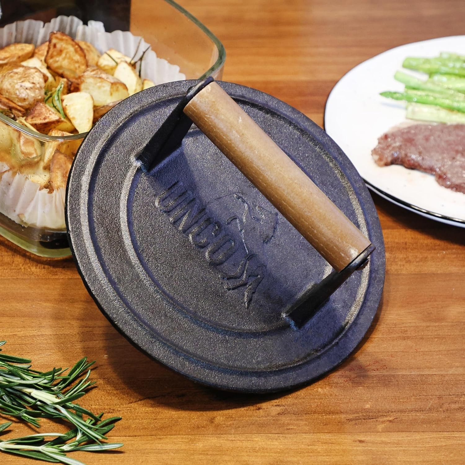 Cast Iron Grill Press 8.5” Heavy-Duty Sear Burger Bacon Sandwich Cooking Tool gallery