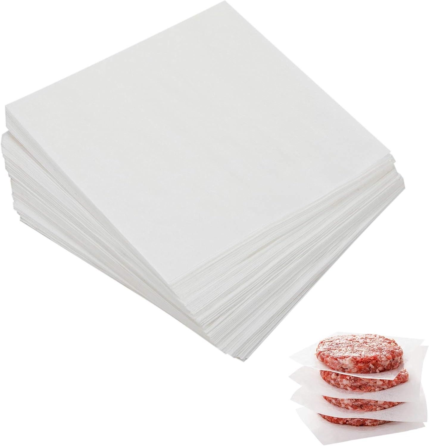 Parchment Paper Squares, 4x4 Inch, Set of 300, Small Hamburger Patty 4 inch gallery