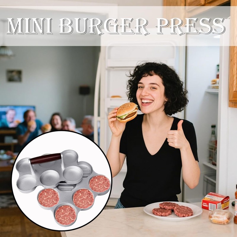 Burger Patty Press Maker Storage Containers Oil Brush 200 Papers BBQ Accessory gallery