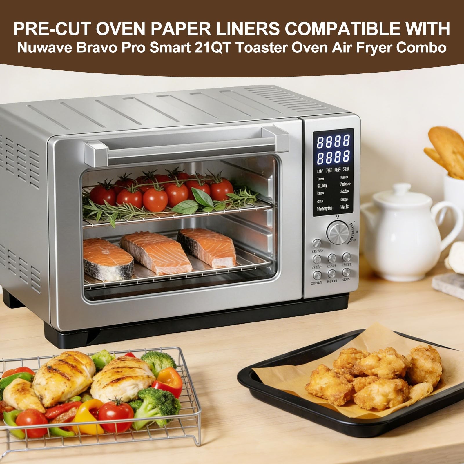 200PCs Air Fryer Parchment Paper Liners Compatible with 16x24 inches, White gallery