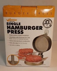 Weston Hamburger Press Makes 4.5″ Patties 1/4″ to 1.5″ Thick Non-stick NEW