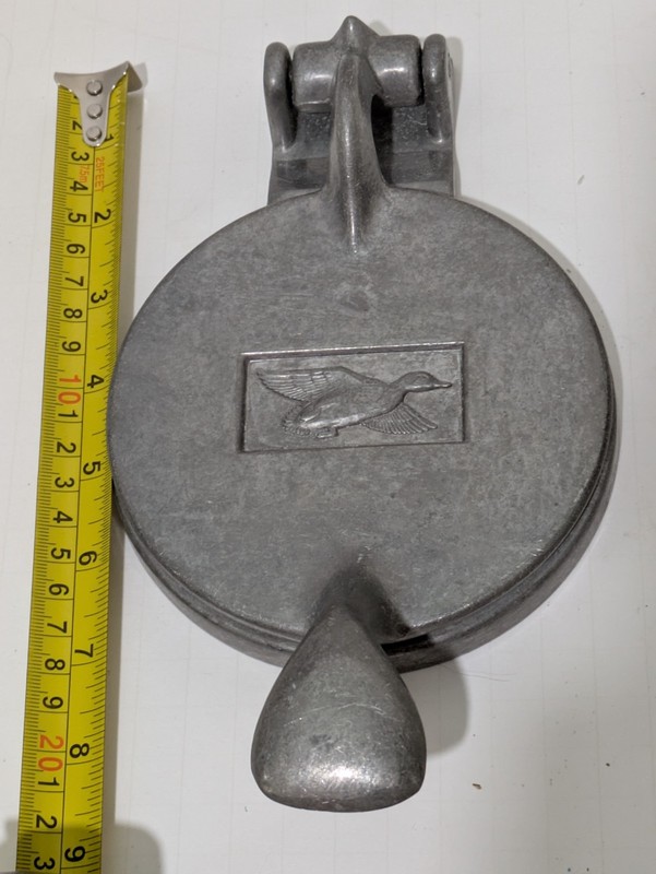 Vintage Cast Aluminum Hamburger Press Flying Duck Mallard Patty Maker gallery