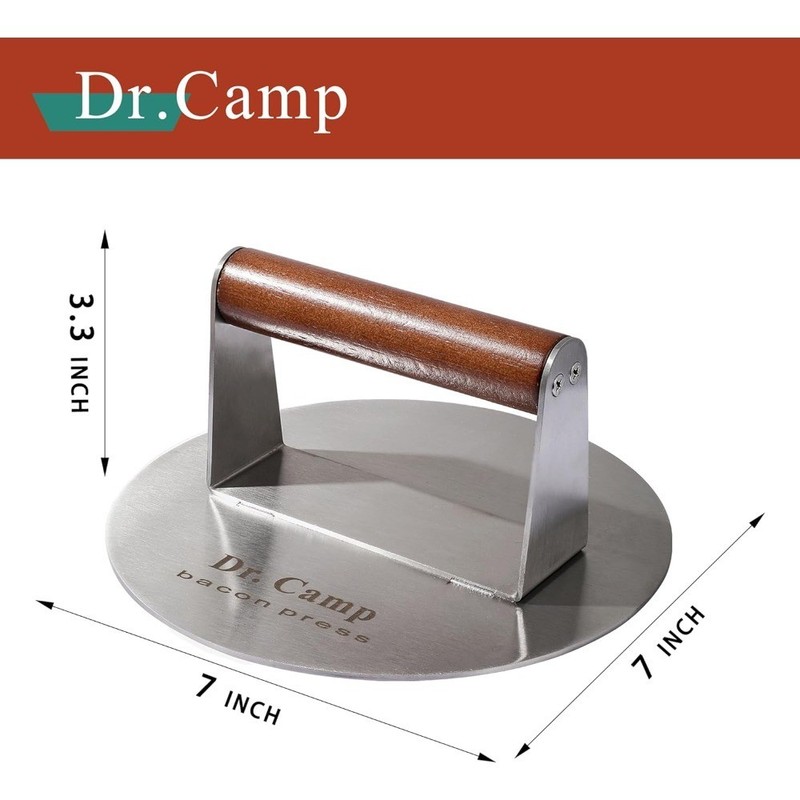 7 Inch Stainless Steel Burger Press Smasher Hamburger Patty Maker Meat Bacon gallery