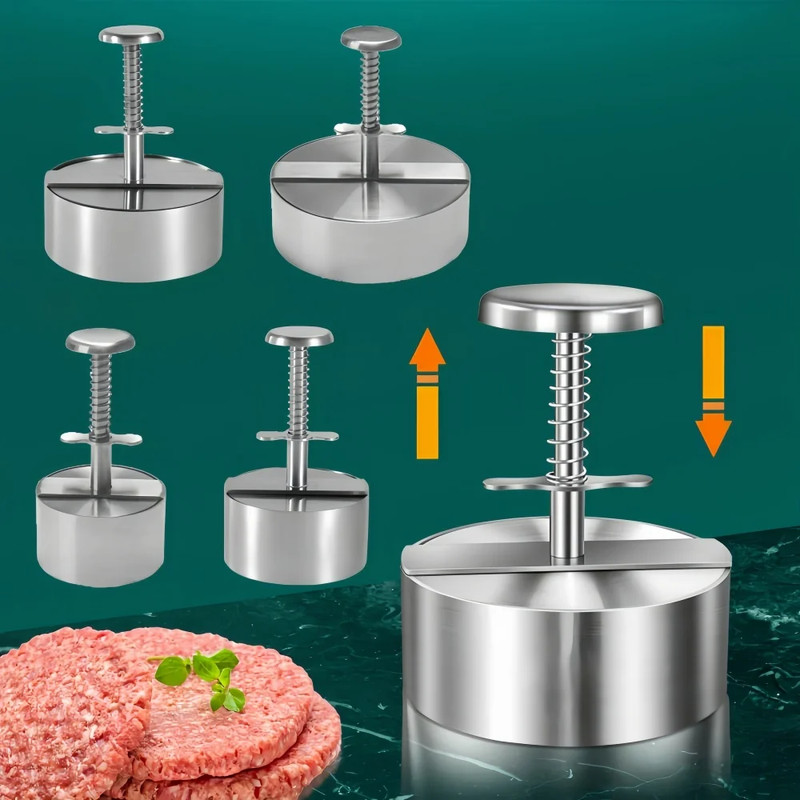 Hamburger Meat Press Patty Maker 304 Stainless Steel round Non-Stick Thickness A gallery