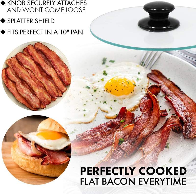 Bacon Press, round Tempered Glass Bacon Press and Splatter Shield, Perfectly Coo gallery