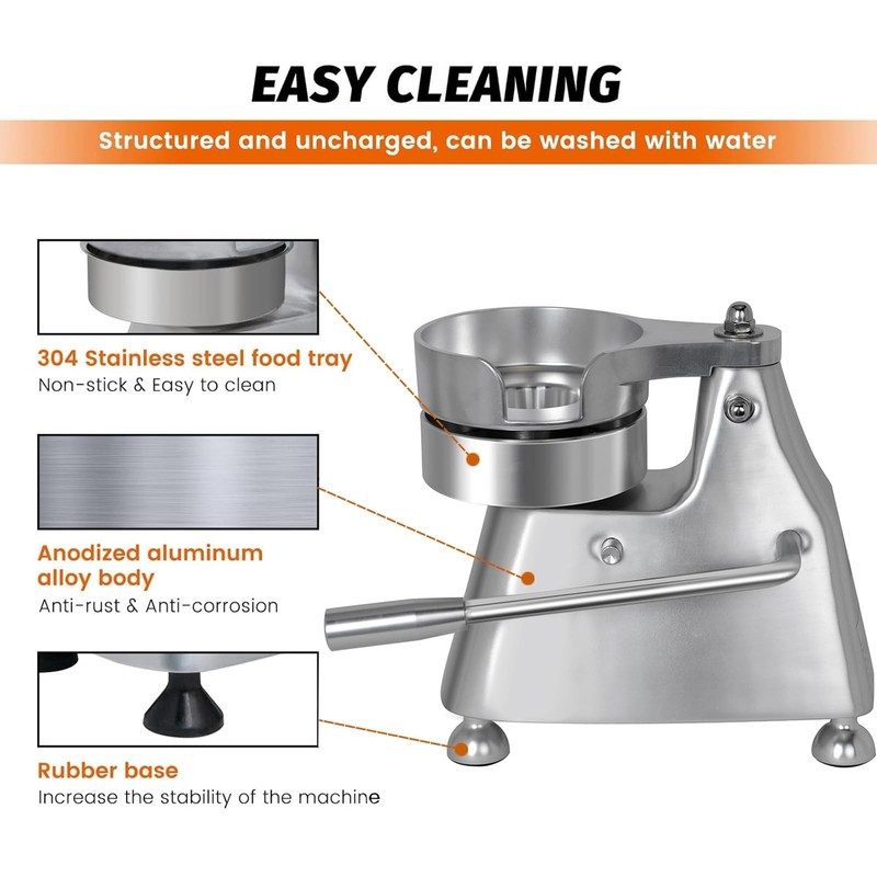 Hakka Commercial Hamburger Press Patty Maker, Stainless Steel Heavy Duty Gril... gallery