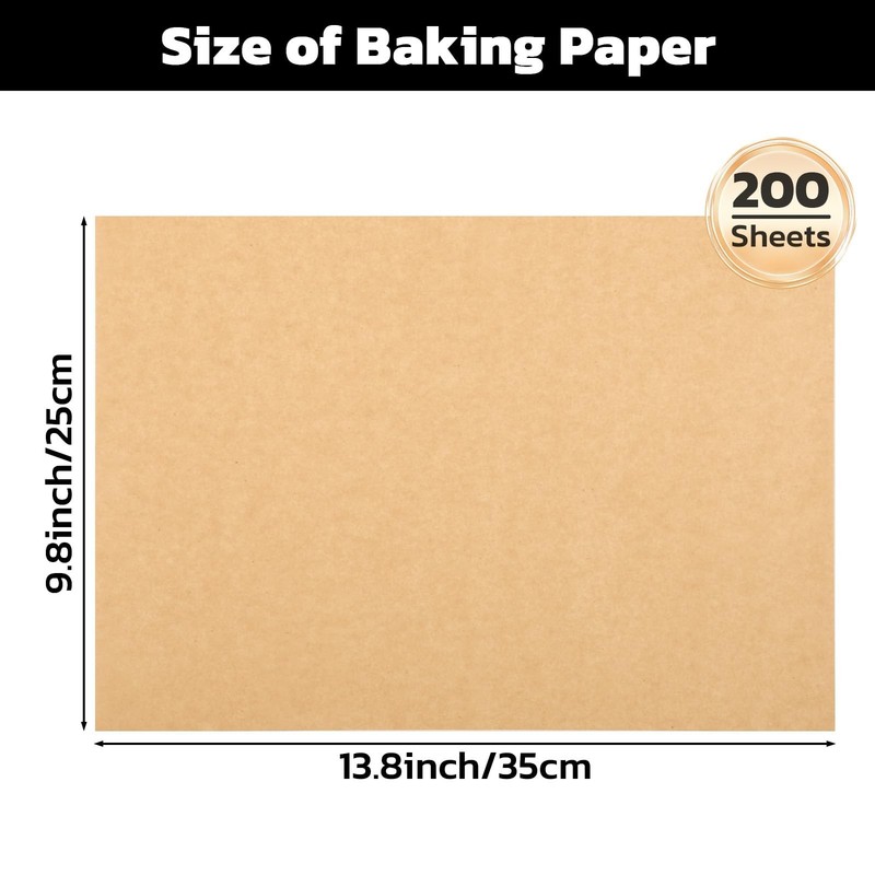 Beasea Parchment Paper Sheets for Baking, 200pcs 10 x 14 Inch, Unbleached gallery