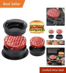 3 in 1 Burger Press for Homemade Patties Flat Slider Maker