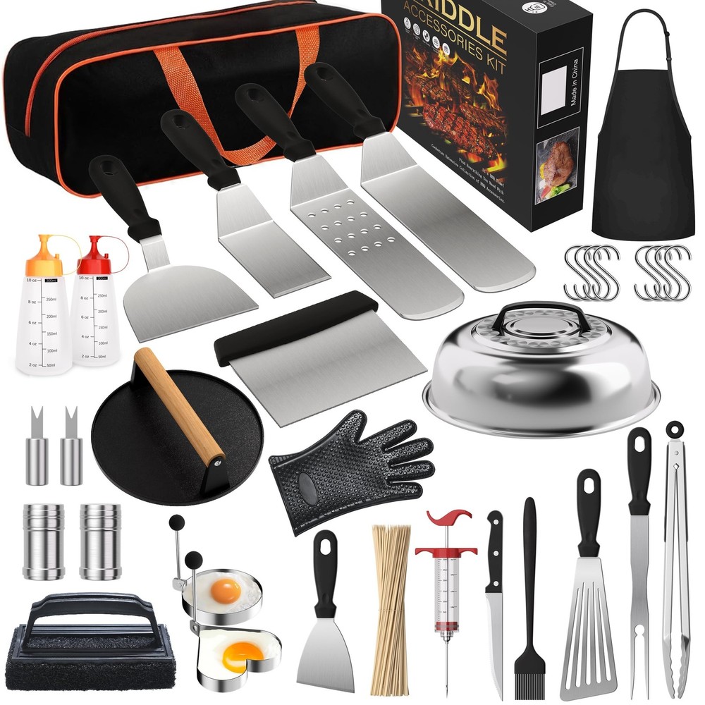 134 Pcs Griddle Accessories Kit, Perfect Hibachi Flat Top Grill Tools for Bla...