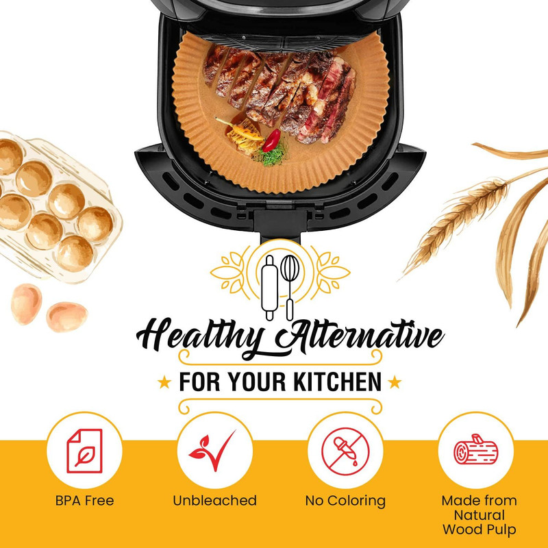 6.3” Small Round Air Fryer Liners, 2-4 qt Airfryer 6.3" Round, gallery