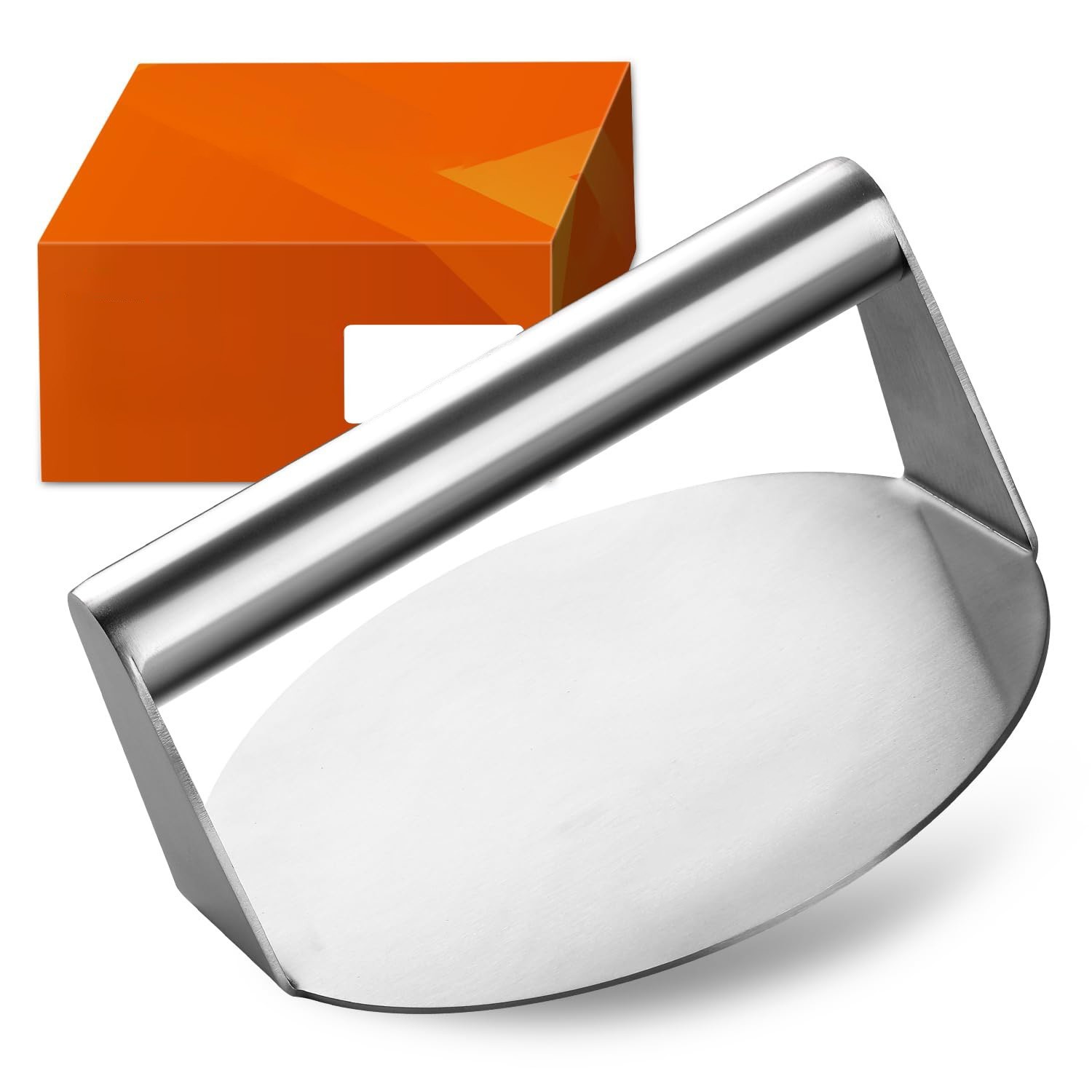 Burger Press 5.5 Inch, Stainless Steel Smasher, Non Stick Griddle Tool, Silver gallery