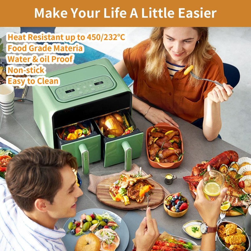 Air Fryer Disposable Paper Liner, 100PCS Natural-100PCS, Rectangle gallery