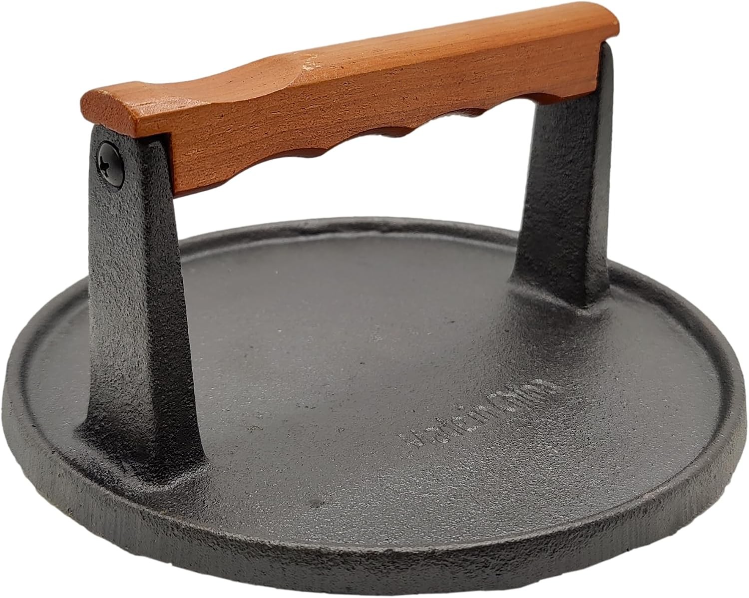 Cast Iron Grill Press 7-Inch Pre-Seasoned Smash Burger Press w/Wooden Handle gallery