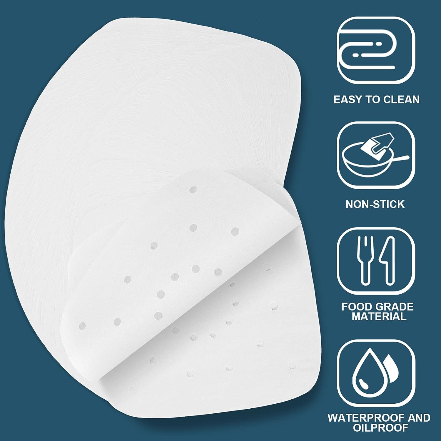 200pcs Air Fryer Parchment Paper Disposable Liner 8.5in x 8.5in, White gallery