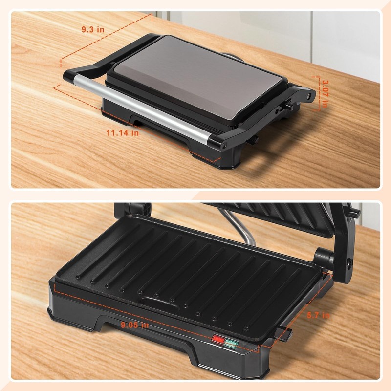UVFAST Small Panini Press Grill Sandwich Maker, Electric 3 in 1 Panini Sandwi... gallery