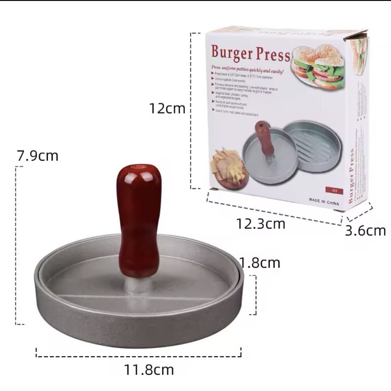 Burger Patty Maker Press Round Hamburger Mold Wax Paper Option Available gallery
