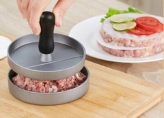 Intbuying Aluminum Hamburger Press Stuffed Meat Grill Burger Patty Mould
