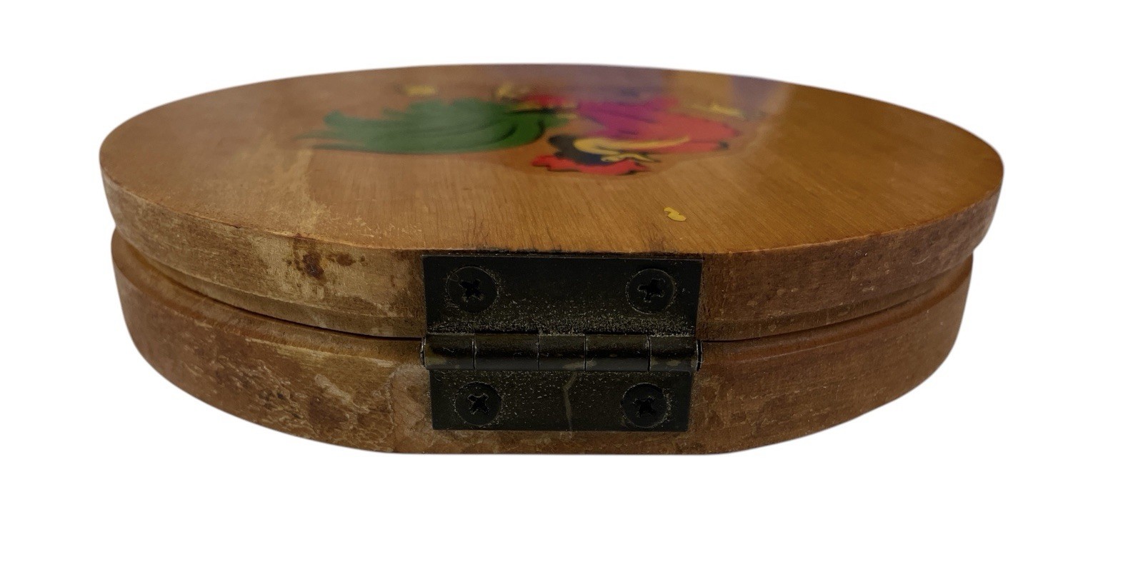 VTG Signed Wooden Round With Applied Rooster & Chick Hamburger Patty Press Mold gallery