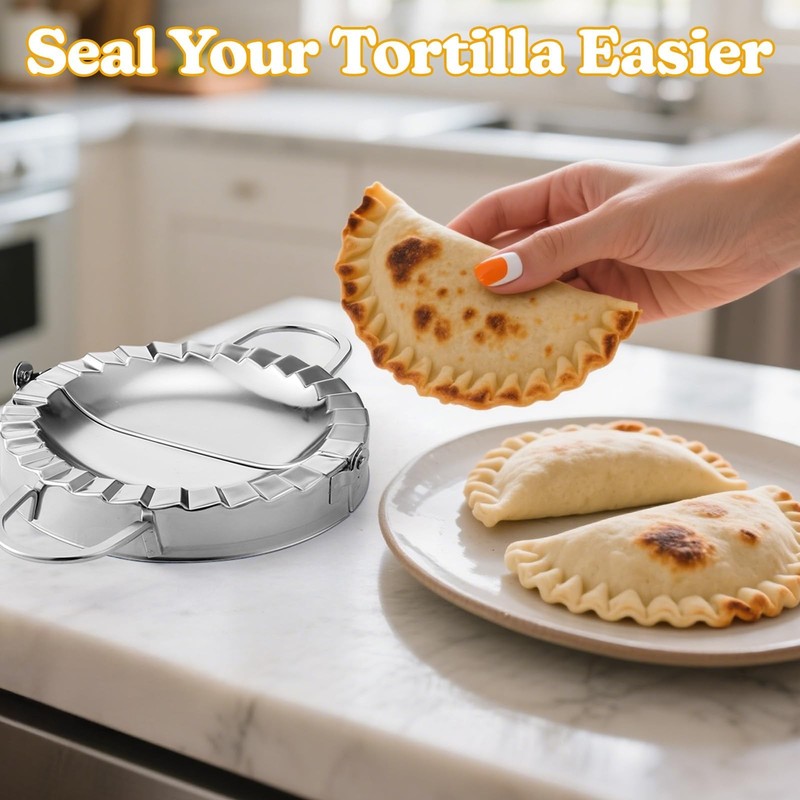 Stainless Steel Tortilla Sealer Crimper - Tacos Tortilla Maker for 6 Inch Bur... gallery