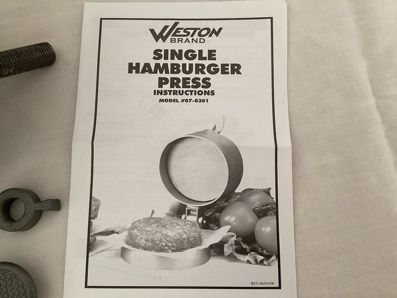 Weston Burger Press, Makes 4 1/2" Single, Non-stick Heavy-Duty Cast Aluminum gallery