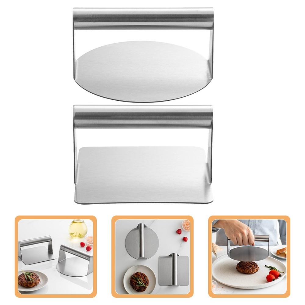 2 Pcs Meat Press for Cooking Smashed Burger Commercial Hamburger Patty Maker