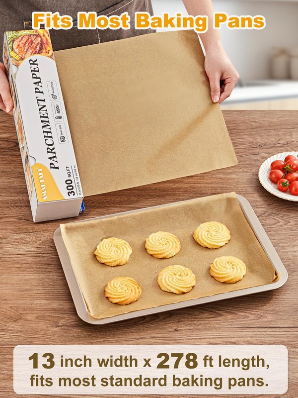 SMARTAKE Parchment Paper Roll for 13 inch x 278 ft, 300 sq.ft, Unbleached gallery