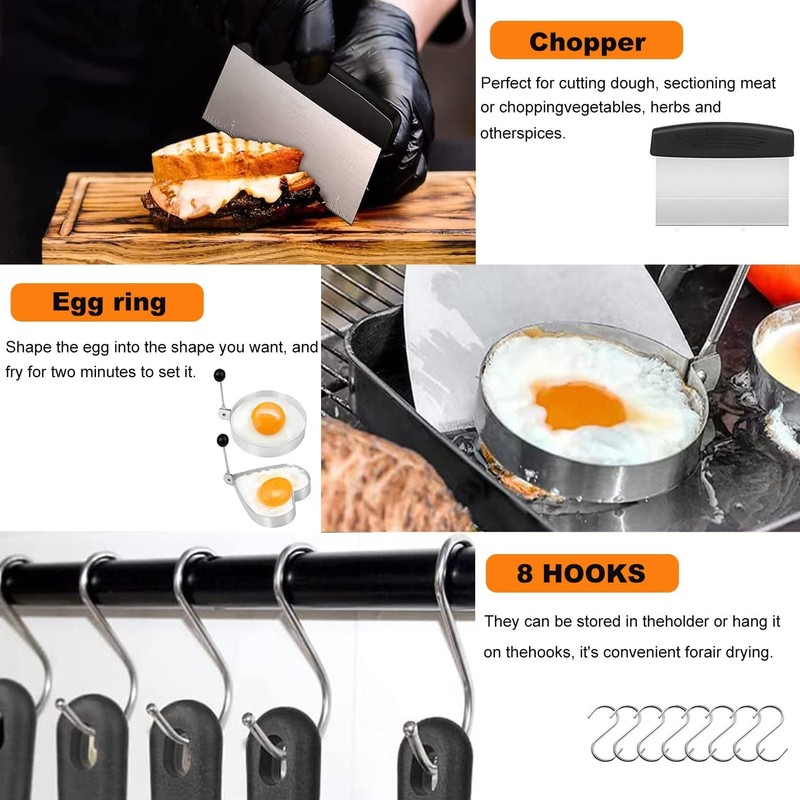 Blackstone Griddle Accessories & Burger Press, 122 PCS Griddle Grill Tools Se... gallery