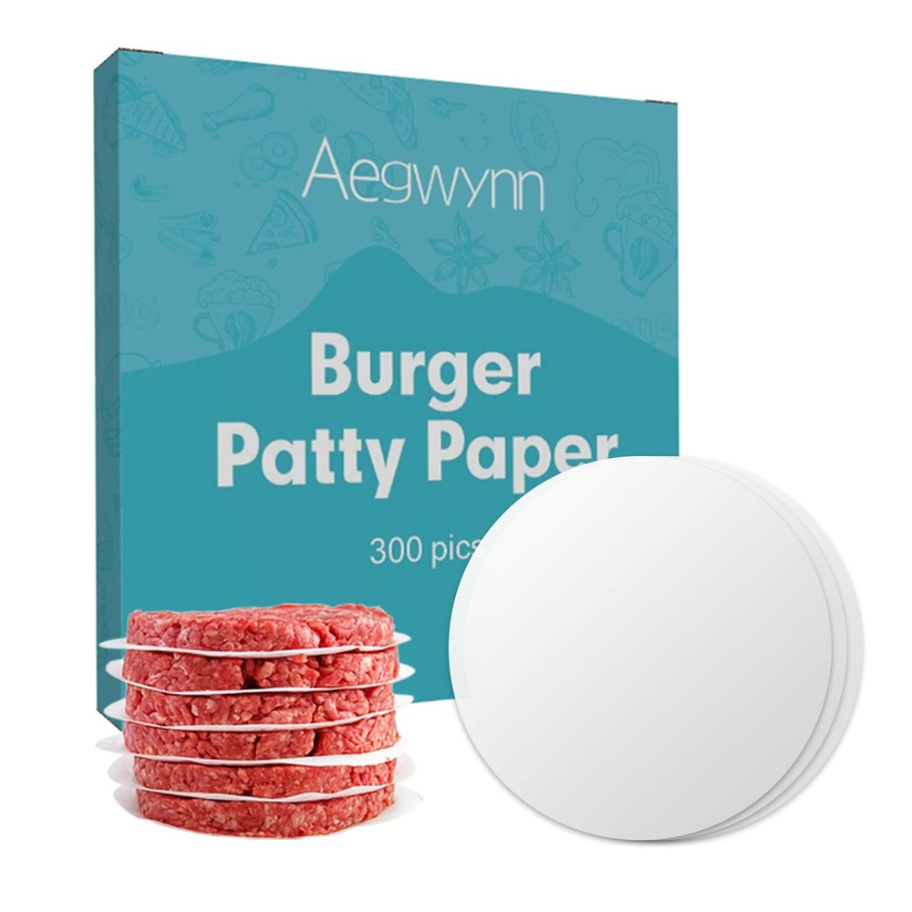 Aegwynn Hamburger Patty Paper Round 4.5 Inch 300 Pcs, Parchment Burger Papers No