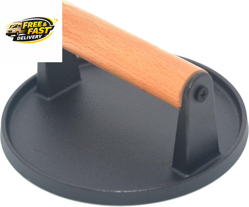 Kitchen Tools Heavy Duty Cast Iron Smash Burger Press round Barbecue gallery