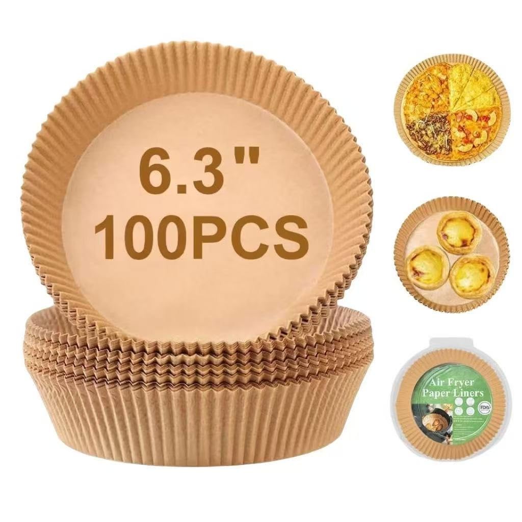 Air Fryer Disposable Paper Liner, 100PCS 6.3" Natural 6.3 Natural, Yellow gallery