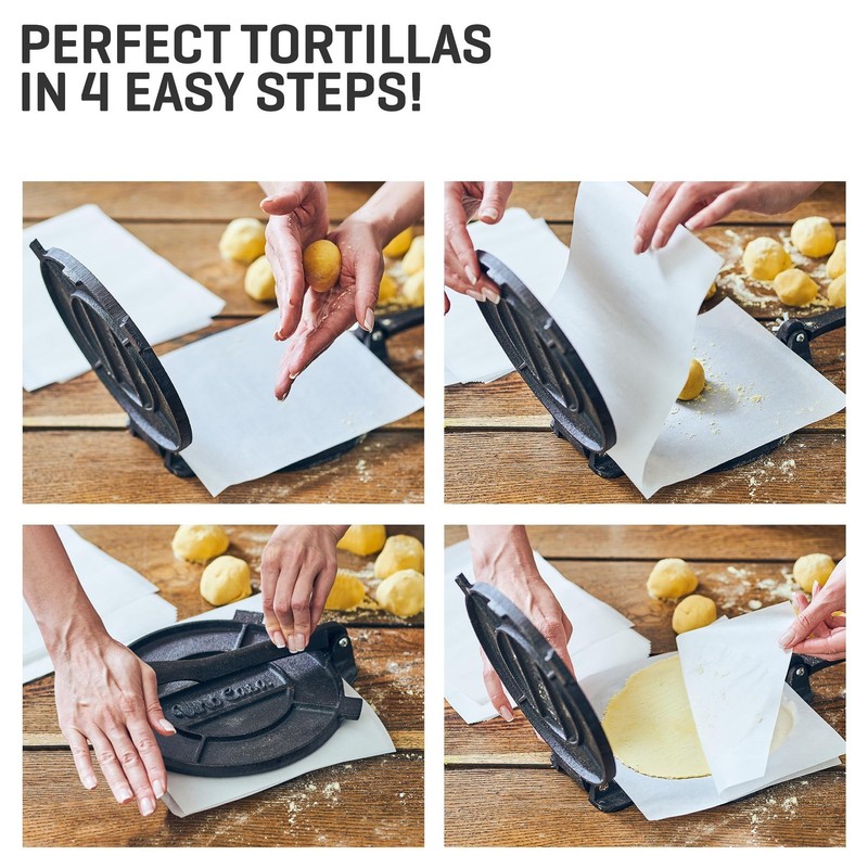 Uno Casa Tortilla Master Kit - Tortilla Press 8 Inch with 10.5 IN Comal Pan, ... gallery
