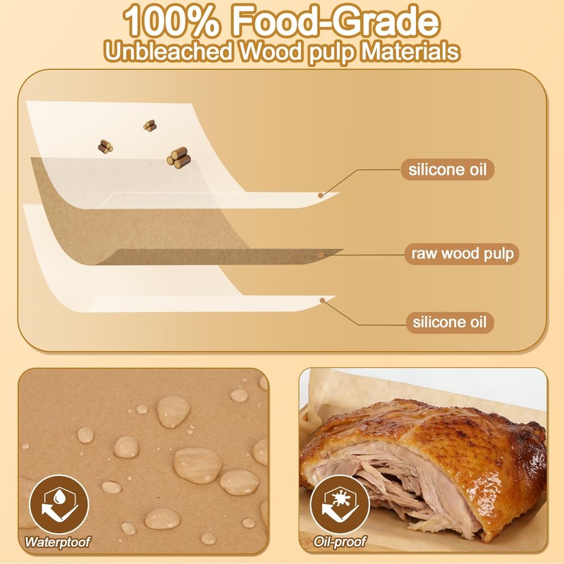 12x16 Inch Parchment Paper Sheets for Baking, 360 Count Thicker 12x16, Brown gallery