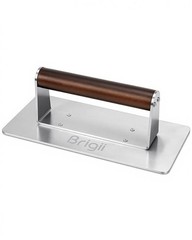 Stainless Steel Burger Press Smasher – 9″x4″ Rectangular Grill Press with Woo…