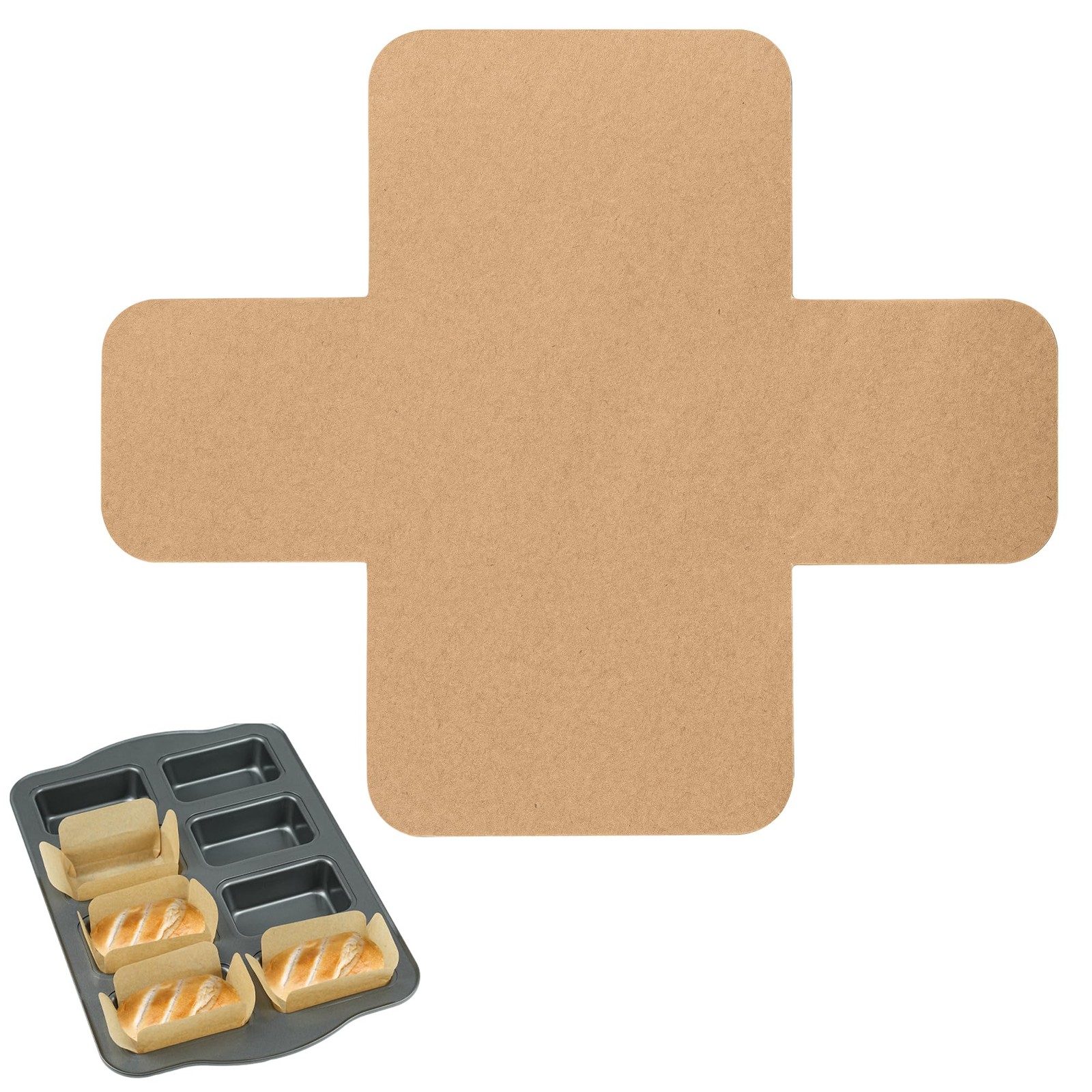 QTRQTR 200 Pcs Parchment Paper Mini Loaf Pan Liners for 3.15*2 inch, Brown gallery