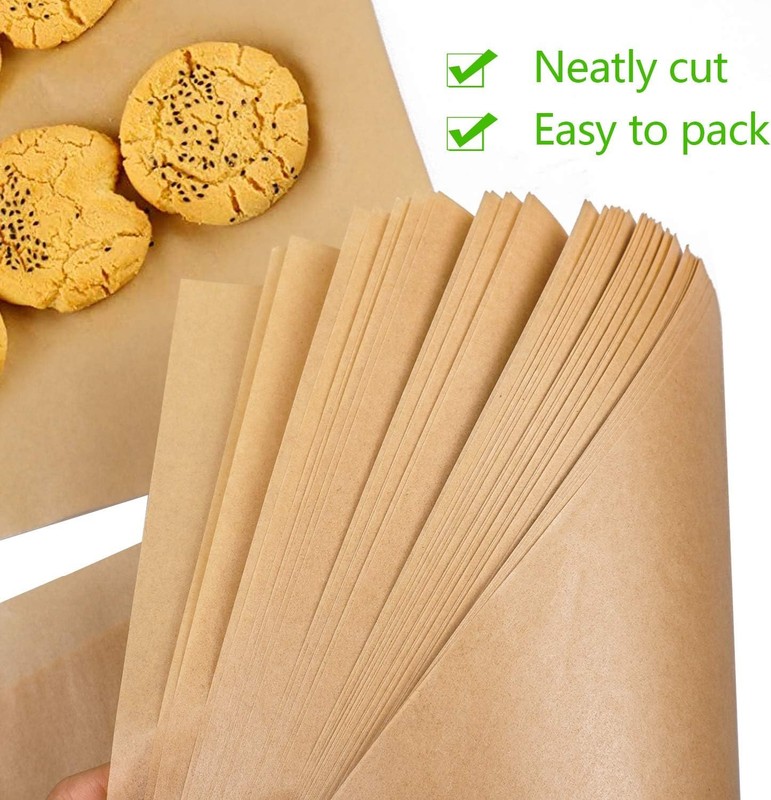 QYH 100 Pcs Parchment Paper Sheets for Baking, 8x12 100 Pack-8x12, Brown gallery