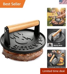Heavy-Duty Cast Iron Smash Burger Press, Non-Stick and Rust Resistant, Burger Sm