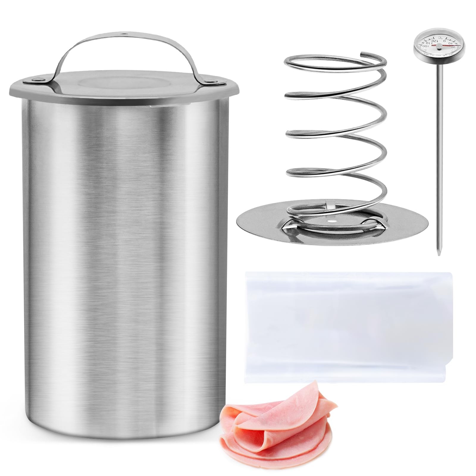 MASTER FENG Meat Press Mold for Deli Meats 7.992 x 4.882 x 4.803, Silver gallery