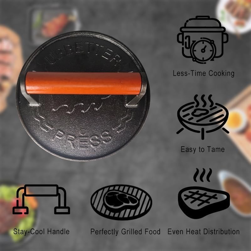7 Inch Burger Smasher,Patty Smasher,Hamburger Smasher Press,Griddle Press, Bacon gallery
