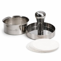 Stainless Steel Burger Press with Patty Ring – Multi-Purpose Meat & Veggie Pa…