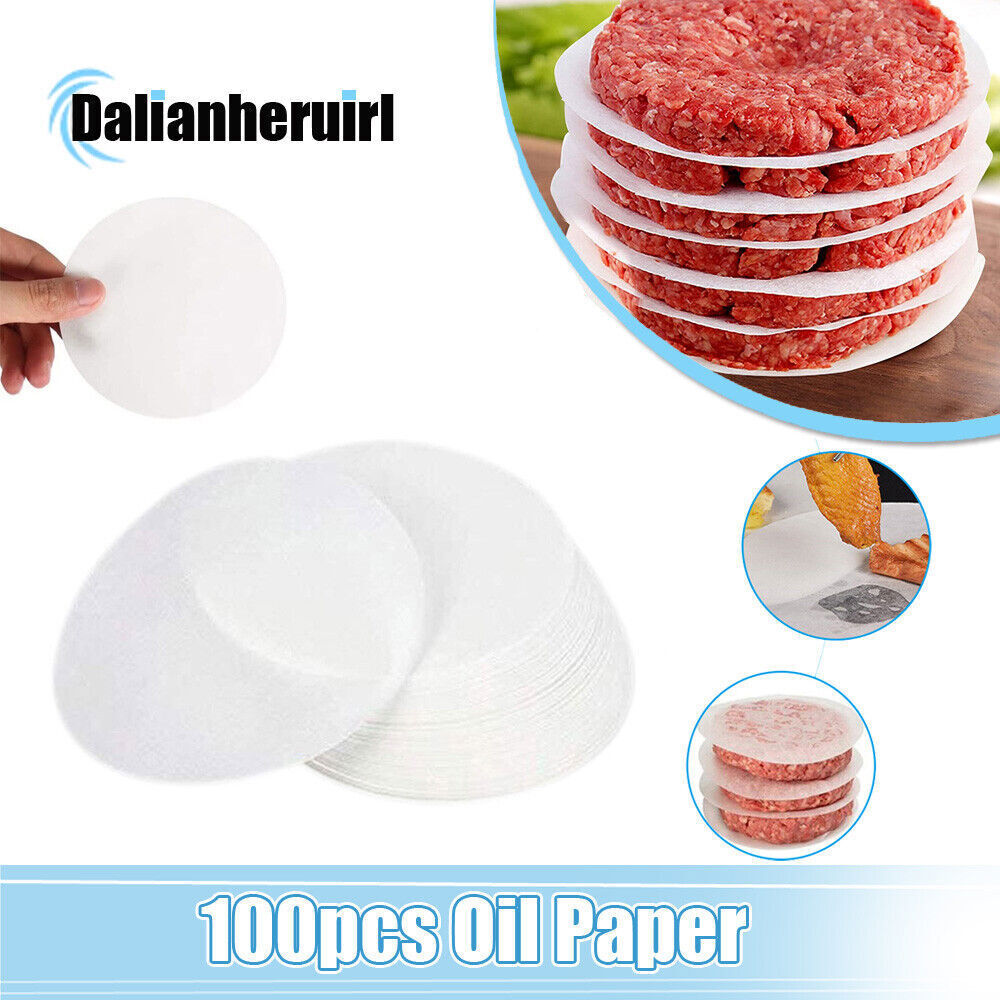 100Pcs Non-Stick Burger Press Aluminum Hamburger Maker Patty Mold Oil Paper DIY gallery