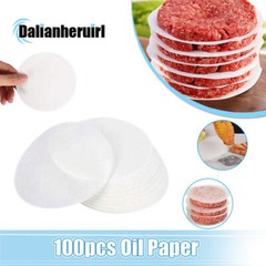 100Pcs Non-Stick Burger Press Aluminum Hamburger Maker Patty Mold Oil Paper DIY