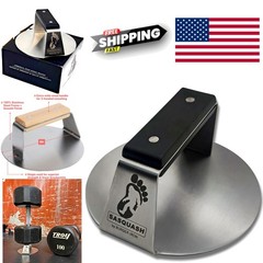 Heavy Duty 6 Inch Stainless Steel Burger Press with Flat Handle for Grilling