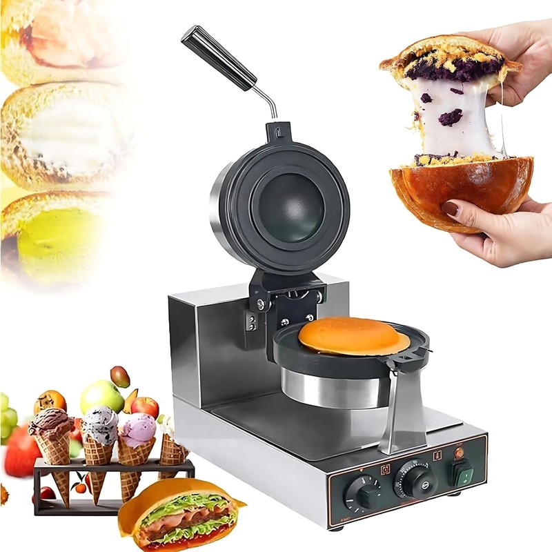 Ice Cream UFO Burger Maker Commercial Electric Waffle Panini Press Machine 110V gallery