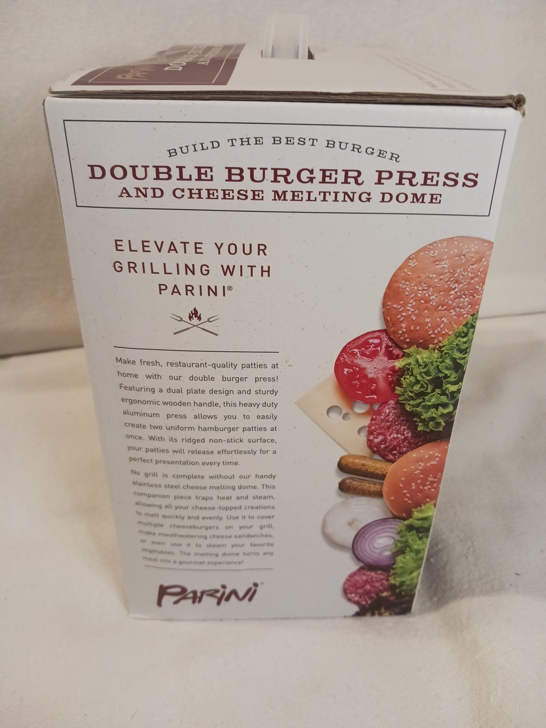 Burger Press - Double Plus Cheese Melting Dome by Parini Stainless Steel NEW gallery