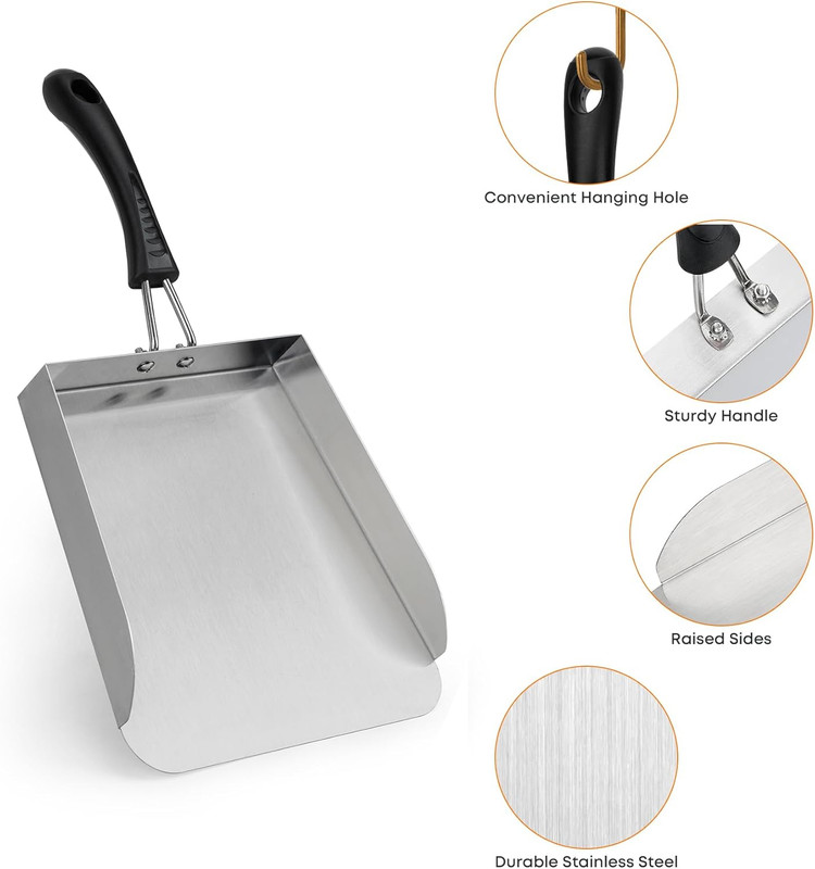 Stainless Steel Espatula Para Plancha 13 Pulgadas Smash Burger Mover De Comida gallery