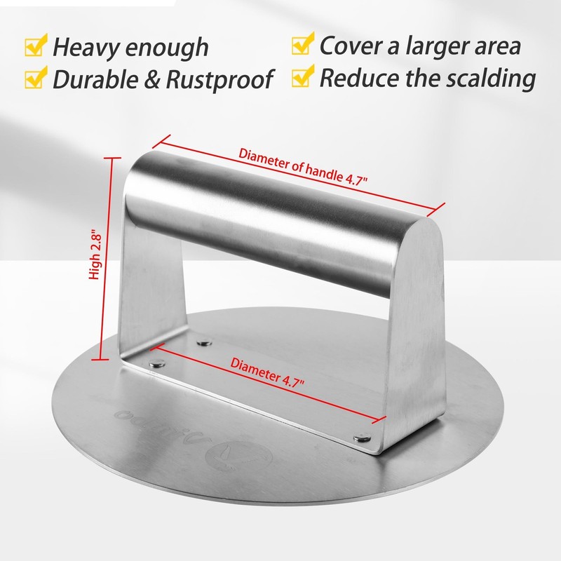 Smashed Burger Press, Make Perfectly Crispy Smashed Burgers Stainless Steel P... gallery