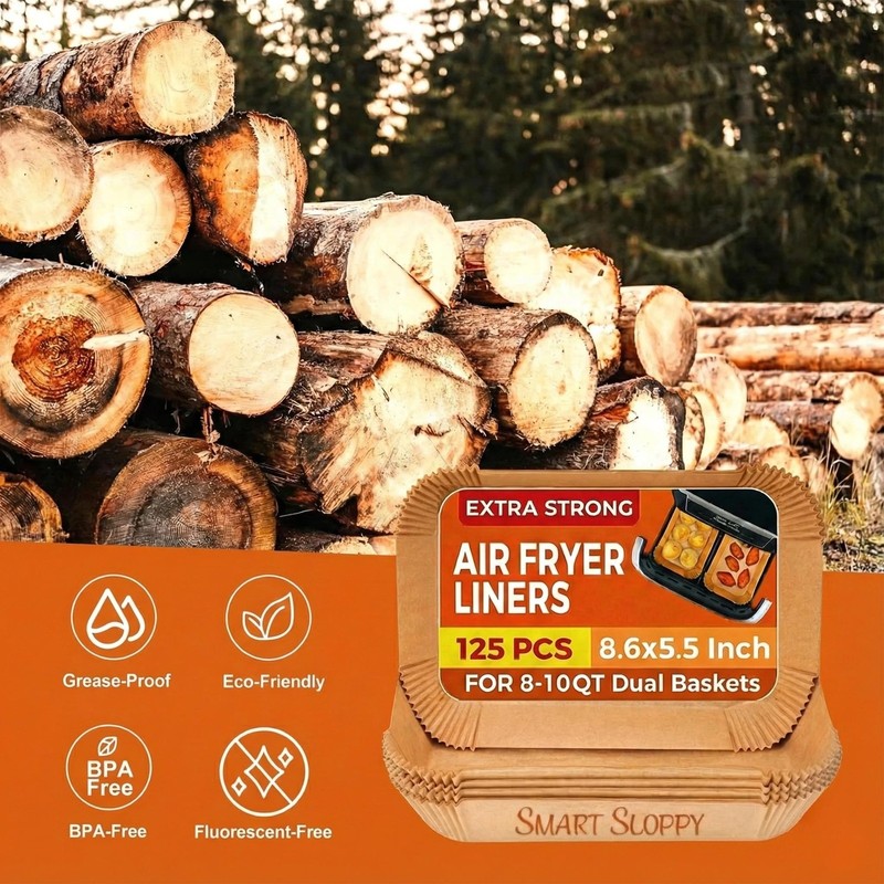 Air Fryer Liners Disposable Parchment Paper Liner 8.6*5.5"Rectangular, Brown gallery